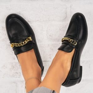 Pantofi dama casual Negri din Piele Ecologica Avielle