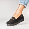 Pantofi dama casual Negri din Piele Ecologica Intoarsa Tisha