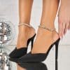 Pantofi dama stiletto Negri din Textil Zarina
