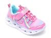 Pantofi sport SKECHERS roz, HEART LIGHTS, din material textil si piele ecologica