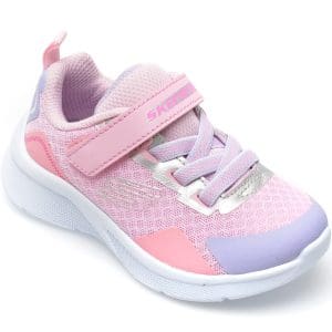 Pantofi sport SKECHERS roz, MICROSPEC, din material textil si piele ecologica