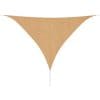 Pânză parasolar din HDPE, triunghiulară 3,6 x 3,6 x 3,6 m, bej