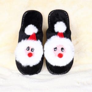 Papuci cu caciulita negri Craciunela