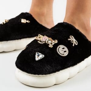 Papuci dama Blano Negri
