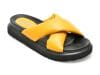 Papuci PUFFY FOOTS galbeni, 12, din piele naturala