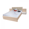 Pat EF2L, cu tablie tapitata, 160×200 cm, noptiere, sonoma + alb