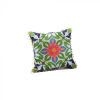 Perna LA TERRA DEL SOLE, cu ciucuri, verde + albastru, 40×40 cm