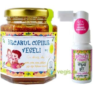 Pachet Borcanul Copiilor Veseli 200g + Gatulet Fericit 20ml – Kit pentru Imunitatea Copiilor