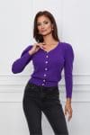 Pulover Natalia mov cu nasturi perlati