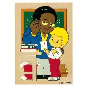 Puzzle din lemn – La școală, 16 piese