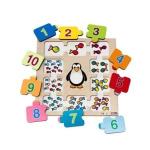 Puzzle încastrat – 10 pești mici