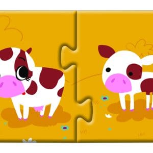 Puzzle-uri cu 2 piese – Mamă și pui