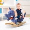 HomCom leagan elefant, balansoar de plus, jucarie moale, leagan pentru copii 60x33x45cm, albastru | AOSOM RO