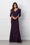 Rochie Antonia lunga mov cu glitter