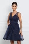 Rochie Damiana bleumarin cu glitter