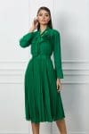 Rochie Delia verde cu accesoriu si curea in talie