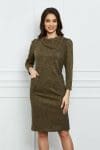 Rochie Dora kaki din jerse cu buzunare