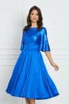 Rochie Dy Fashion albastra cu paiete la bust