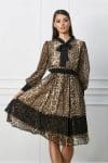 Rochie Dy Fashion bej cu animal print