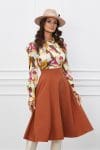 Rochie Dy Fashion clos caramizie cu imprimeu colorat la bust