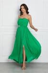 Rochie Dy Fashion lunga verde cu accesoriu in talie