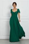 Rochie Dy Fashion lunga verde cu aplicatie in talie