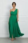 Rochie Dy Fashion lunga verde cu un umar gol