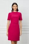 Rochie Dy Fashion magenta cu funde la bust