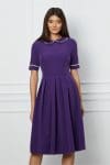 Rochie Dy Fashion mov cu dantela la guler