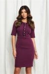 Rochie Dy Fashion mov cu volane si perle la bust