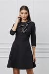 Rochie Dy Fashion neagra cu funda la guler