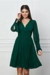 Rochie Dy Fashion verde cu dantela la maneci