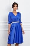 Rochie Ella Collection Aria albastra cu cordon in talie