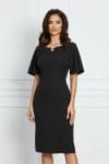 Rochie Ella Collection Gilda neagra cu aplicatie la decolteu