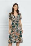 Rochie Fabia verde cu imprimeu floral