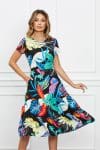 Rochie Ilaria neagra cu imprimeu colorat