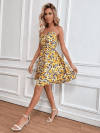 Rochie Ines scurta lejera din material sintetic multicolor DRGR0023 Dargen