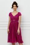Rochie Leonard Collection magenta cu glitter