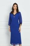 Rochie Malvina albastra cu strasuri pe bust