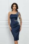 Rochie MBG bleumarin cu maneca brodata