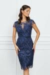 Rochie MBG bleumarin midi din dantela
