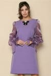 Rochie MBG lila cu maneci din organza