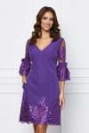 Rochie MBG mov cu maneci si baza din dantela delicata