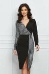 Rochie MBG neagra cu imprimeu picior de cocos alb