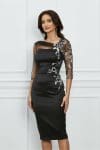 Rochie MBG neagra cu maneca brodata