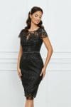 Rochie MBG neagra midi din dantela