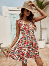Rochie Mina scurta lejera din material sintetic multicolor DRGR0052 Dargen