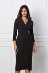 Rochie Miruna neagra cu accesoriu in talie