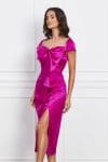 Rochie Moze fucsia cu funda pe bust