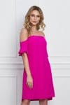 Rochie Moze fucsia lejera cu tull la bust